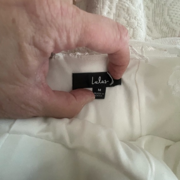 LuLus jumpsuit with lace dotted long cape. Very stylish - Picture 3 of 3